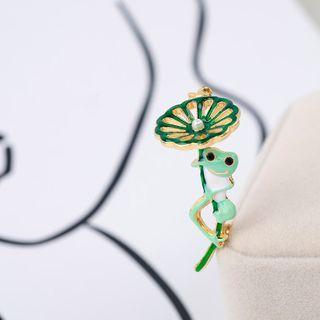 Faux Pearl Alloy Frog Brooch As Shown In Figure - One Size