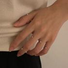Set Of 1 / 3 / 5: Faux Pearl / Rhinestone Open Ring