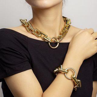 Alloy Chunky Chain Bracelet / Necklace / Set