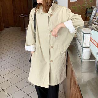 Long-sleeve Plain Jacket Almond - One Size