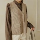 V-neck Flap Rib-knit Vest
