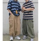 Couple Matching Pocket Detail Wide-leg Pants