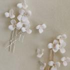 Faux Pearl Flower Hair Stock / Drop Earring / Set