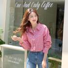Cotton Gingham Shirt Red - One Size