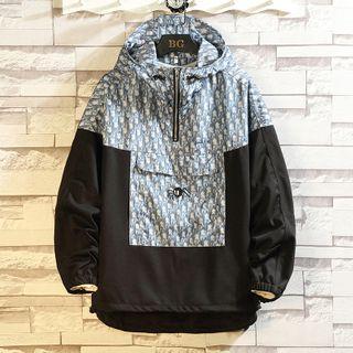 Patterned Panel Overhead Hoodie