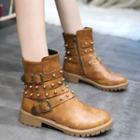 Studded Strap Short Boots