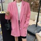 Check Loose-fit Blazer Pink - One Size