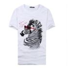Short-sleeve Zebra Print T-shirt