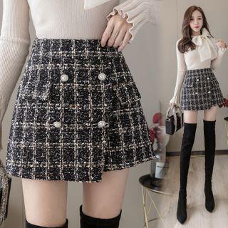Mini Plaid Wool Skort