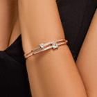 Rhinestone Alloy Bangle