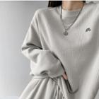 Loose-fit Embroidered Waffle Sweatshirt