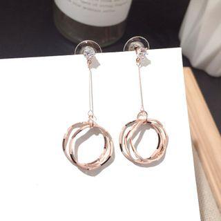 Hoop Drop Earring Gold Steel Earring - One Size