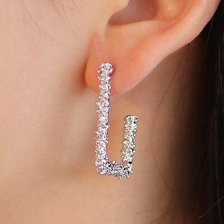 Rectangular Half Hoop Earring
