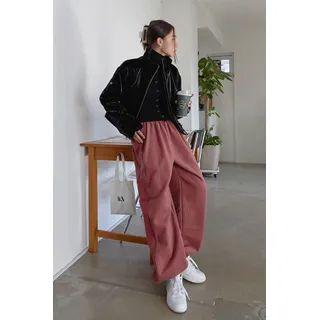 Glossy Short Padded Zip-up Jacket