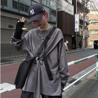 Couple Matching Long-sleeve Knotted T-shirt