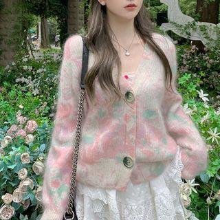Tie-dye Detail Cardigan / Camisole / Lace Skirt