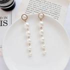 Faux Pearl Dangle Earring 1 Pair - Faux Pearls - White & Gold - One Size