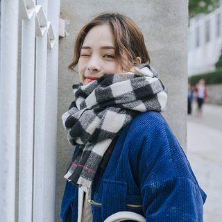 Plaid Scarf Black & White - One Size