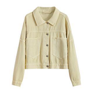 Denim Cropped Jacket Jacket - Yellow - One Size