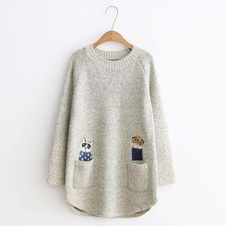 Cat Long-sleeve Knit Top