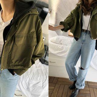 Drawstring Stand-collar Field Jacket