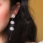 Faux Pearl Flower Dangle Earring 1 Pair - D07a - Stud Earring - One Size