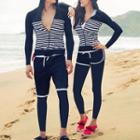 Couple Matching Set: Bikini + Zip Rashguard + Swim Shorts + Swim Bottom / Set: Rashguard + Swim Shorts + Swim Pants