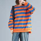 Striped Pullover Stripes - Orange & Blue - One Size