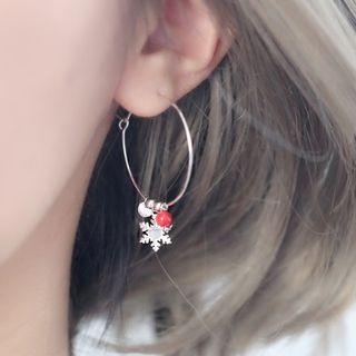 Christmas Snowflake Hoop Earring