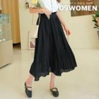 Plus Size Frilled Long Pleated Skirt