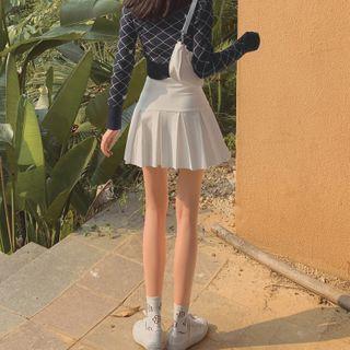 High-waist Pleated A-line Short Skirt