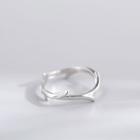 925 Sterling Silver Deer Horn Ring 12 - 925 Silver - Silver - One Size