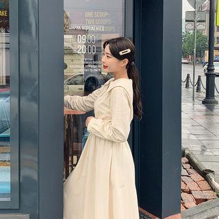 Puritan-collar Long Shirtwaist Dress