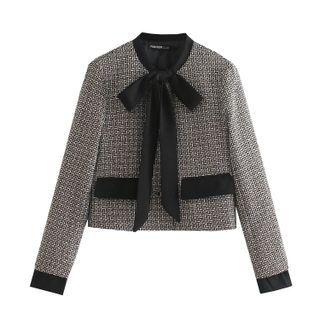 Ribbon Tie-neck Jacket