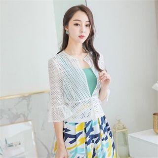 Frill-sleeve Mesh Jacket