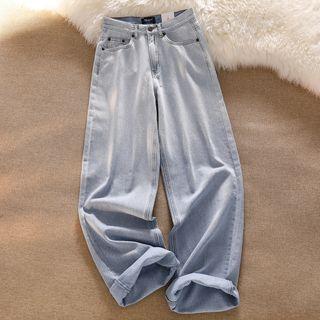 Gradient Washed Baggy Jeans