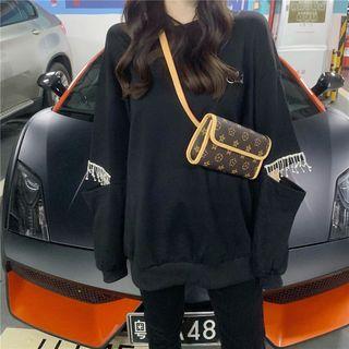 Loose-fit Cutout Pullover Black - One Size