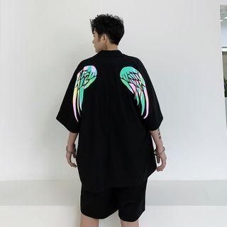 Short-sleeve Wings Printed T-shirt