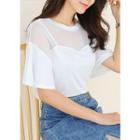 Sheer-york Sweetheart-neck T-shirt