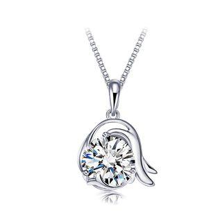 925 Sterling Silver Twelve Horoscope Capricorn Pendant With Cubic Zircon And Necklace