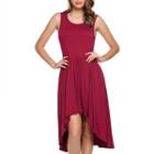 Plain Sleeveless Asymmetric Hem A-line Dress