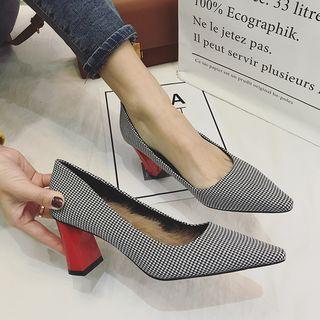Patterned Chunky-heel Pumps