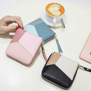 Color Block Zip Wallet