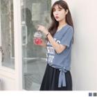 Stripes X Floral X 'babes Ride Out' Side Tie Top