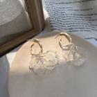 Petal Fringed Earring 1 Pair - White - One Size