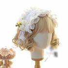 Floral Lace Ruffle Headpiece White - One Size