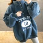 High-neck Zip Printed Lambswool Sweatshirt