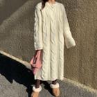 Cable Knit Midi Sweater Dress Off-white - One Size
