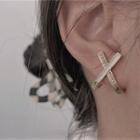 Cross Alloy Stud Earring 1 Pair - Gold & White & Green - One Size
