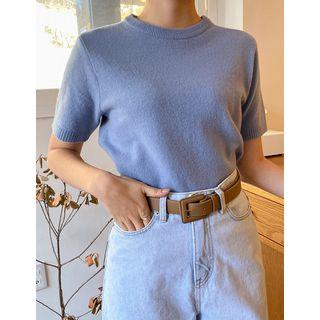 Short-sleeve Woolen Knit Top